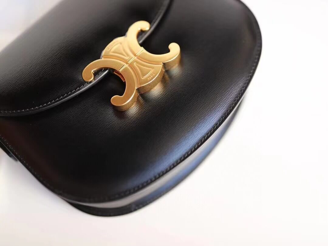 110413 saddle bag besace triomphe teen modele veau satine noir