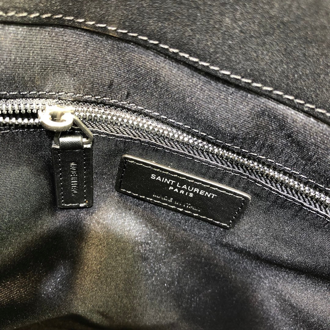 ysl 457014 loulou front flap bag silver hardware supper big size 38cm