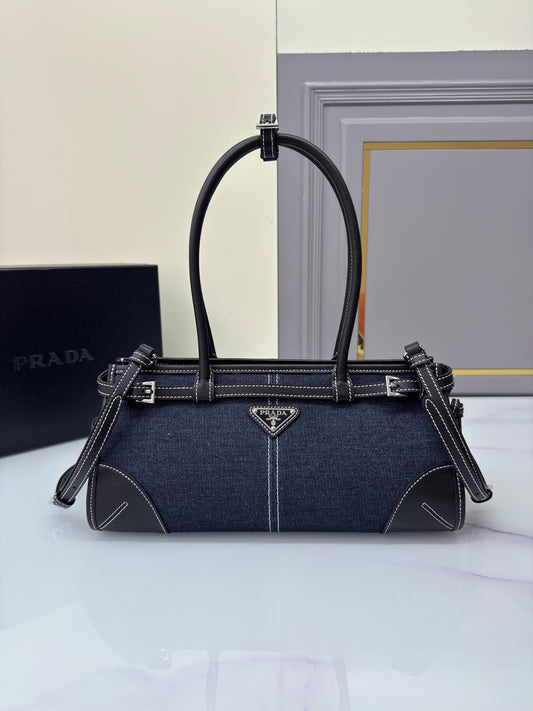 PRA Softlux denim handbag 1BA426 NAVY