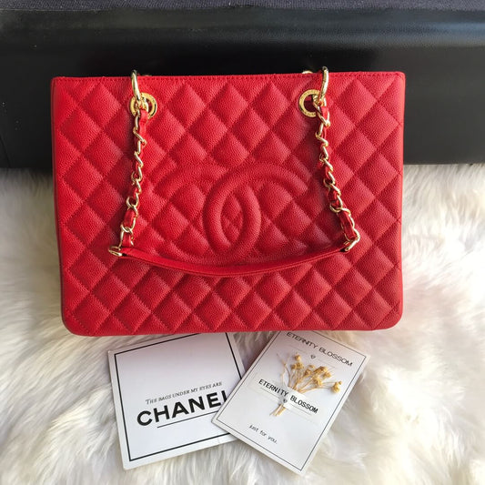 cha tote bag red caviar gold hardwre 50995