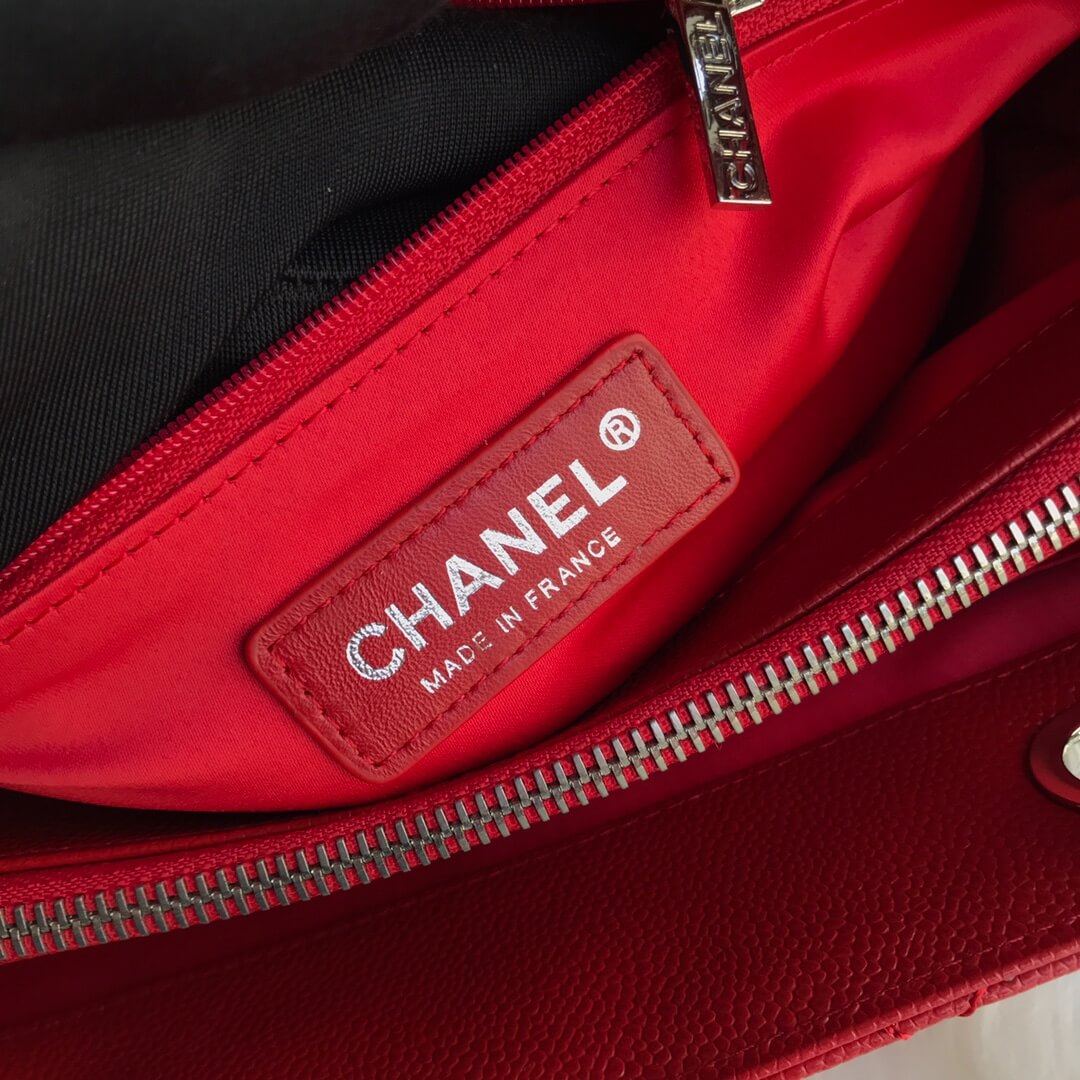 cha tote bag red caviar silver hardwre 50995