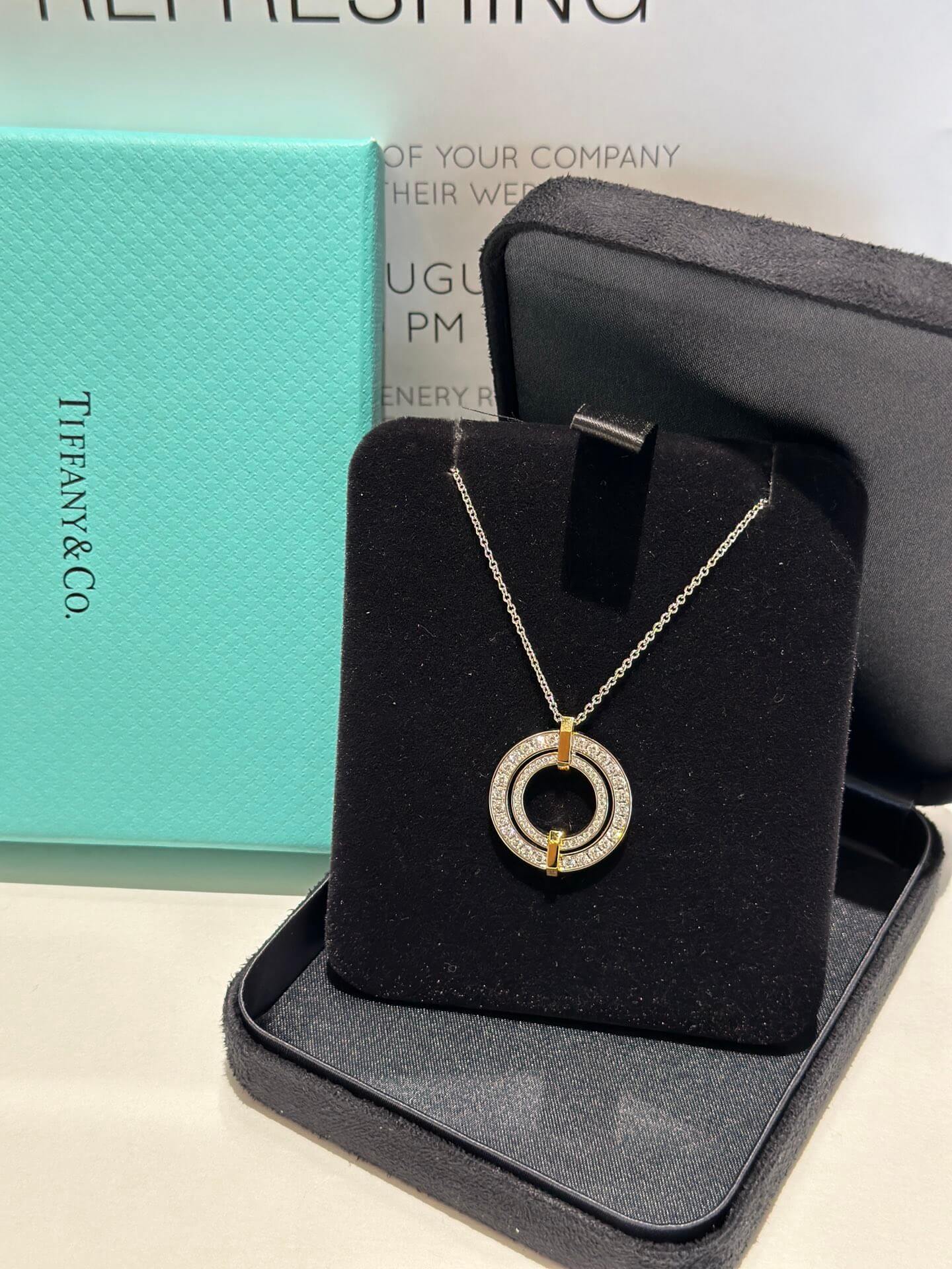 tiffany double perfect diamond hollow round necklace high quality xlc20