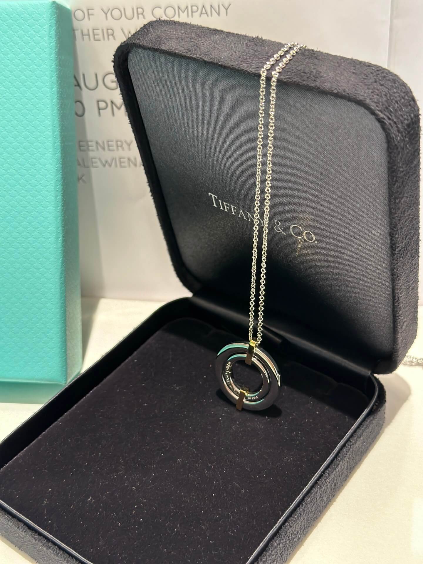 tiffany double perfect diamond hollow round necklace high quality xlc20