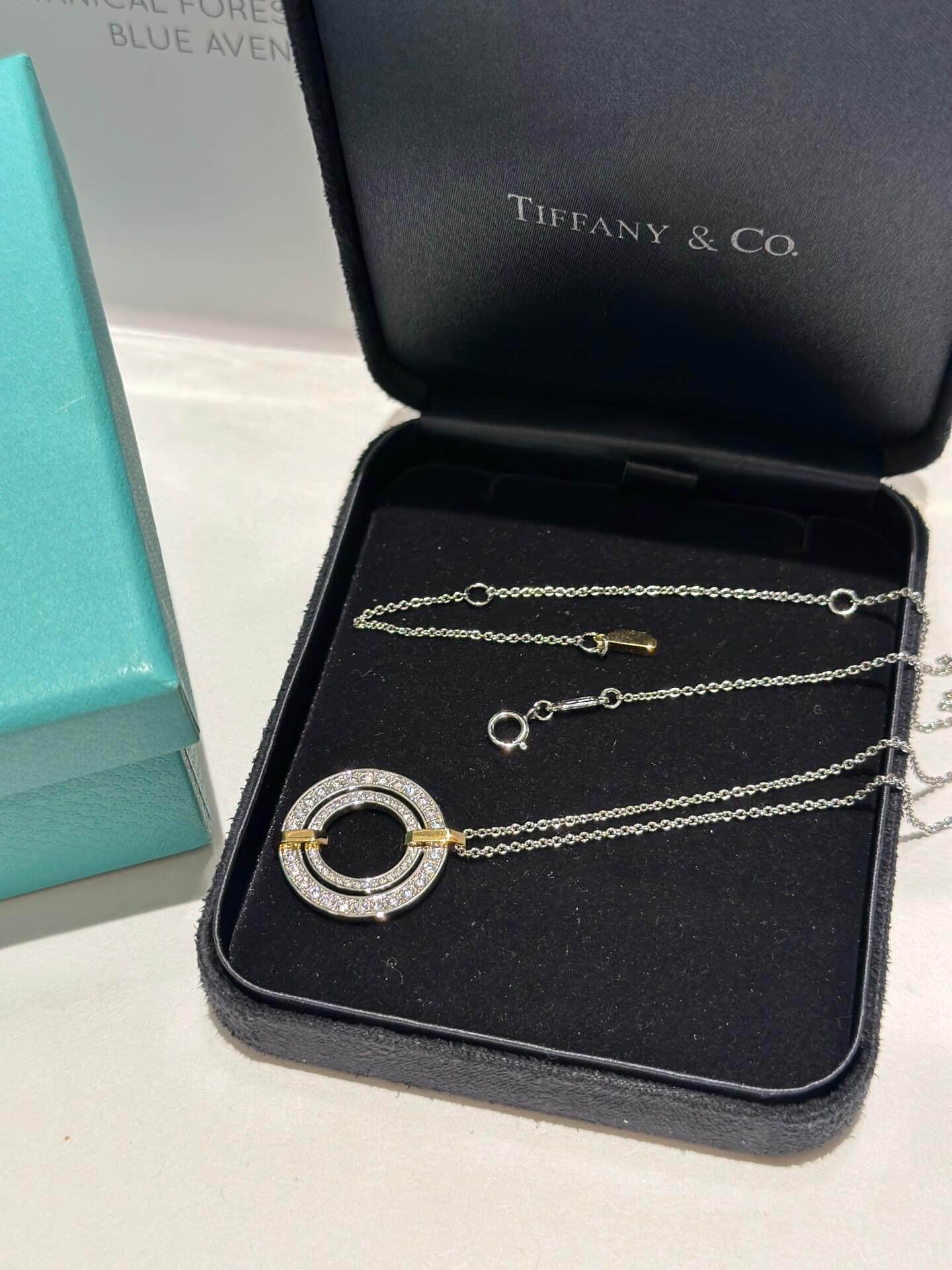 tiffany double perfect diamond hollow round necklace high quality xlc20