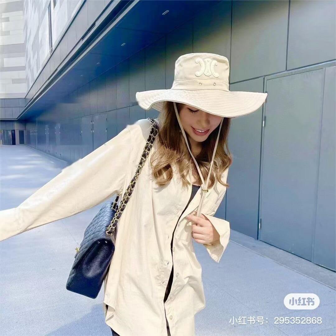 triumphal arch versatile big eaves hat fishermans hat flocking sunscreen hat mz13168a29