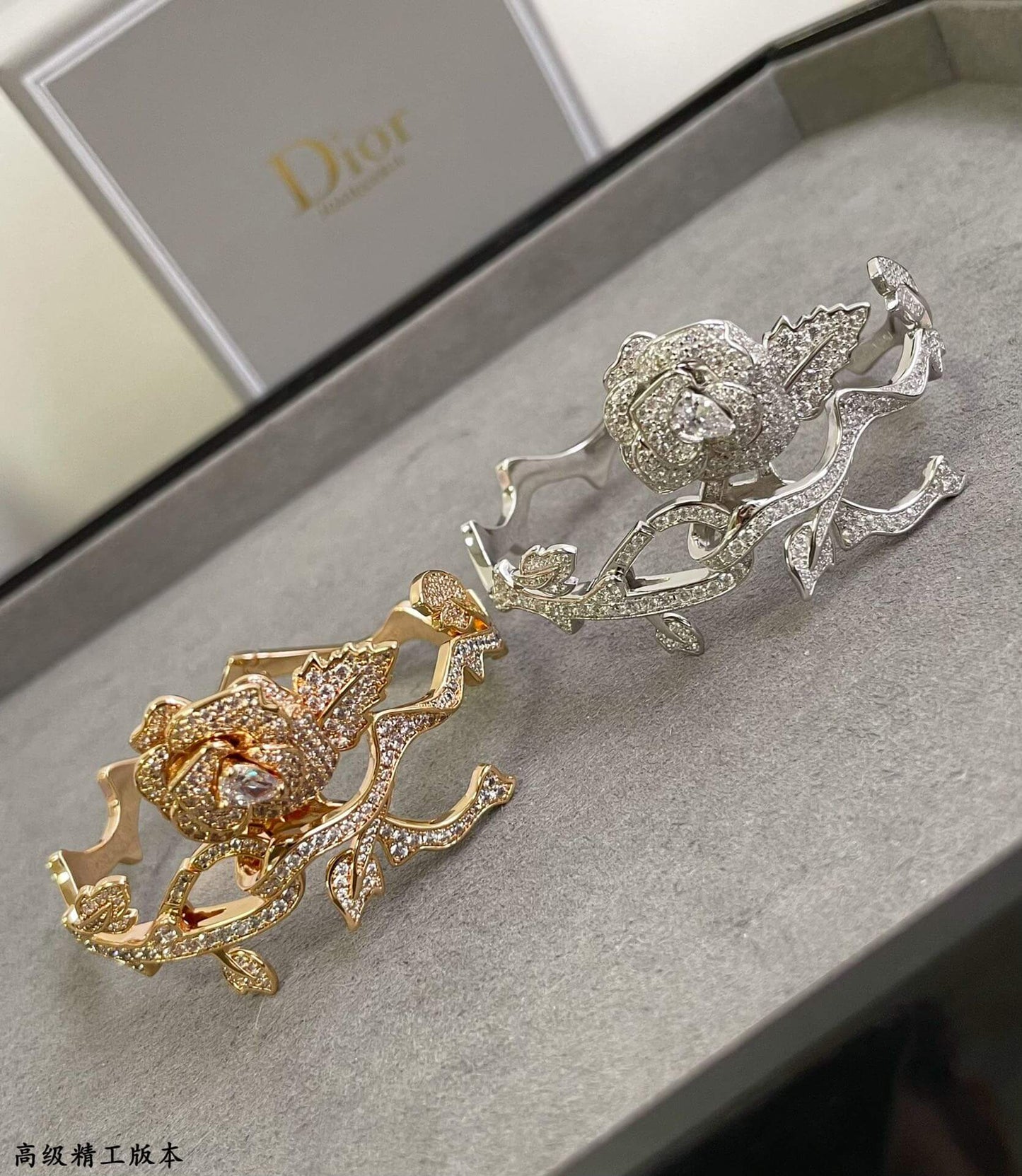 v gold plated dior luxury rose bracelet sz13168a2