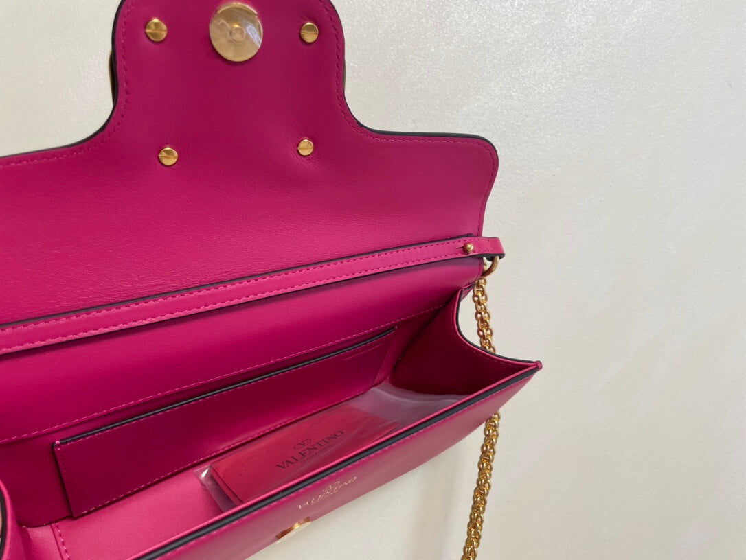 valentino borsa piccola a spalla garavani loco in vitello vlogosignacar 1133 rose purple