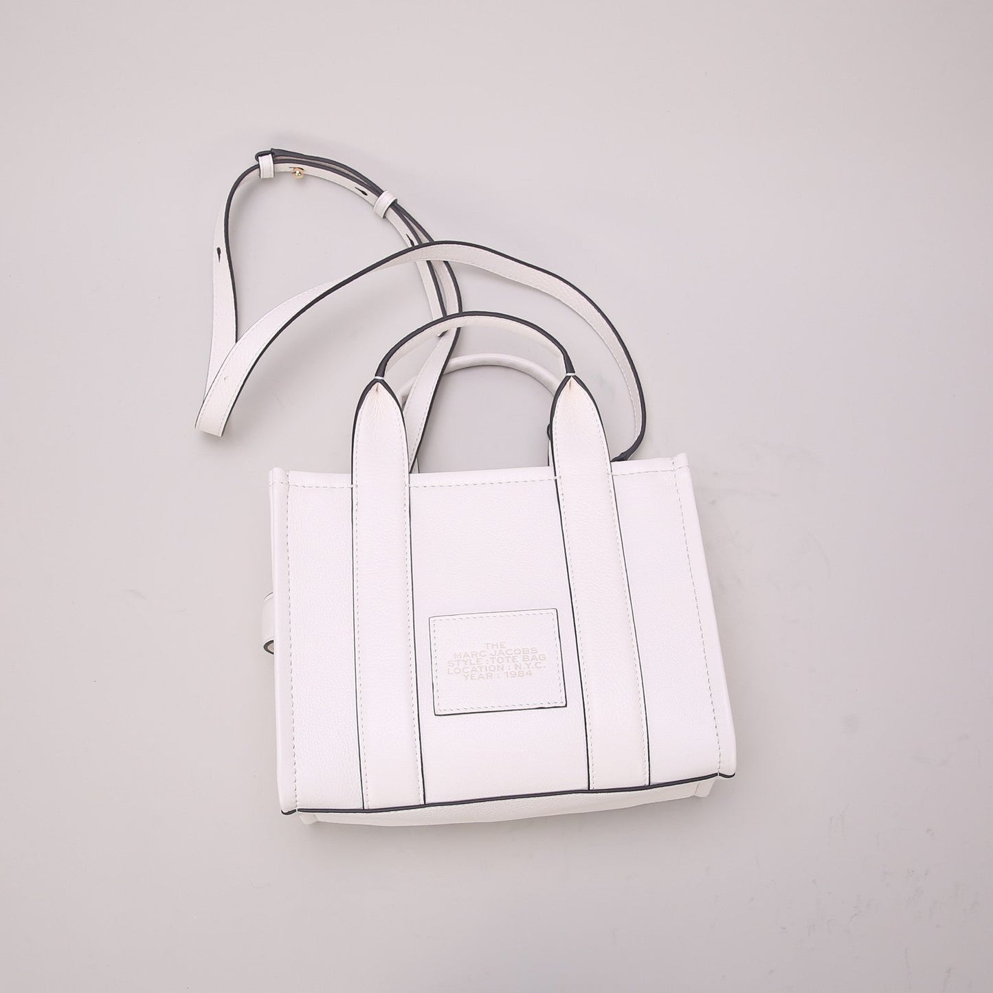 mj tote leather bags white