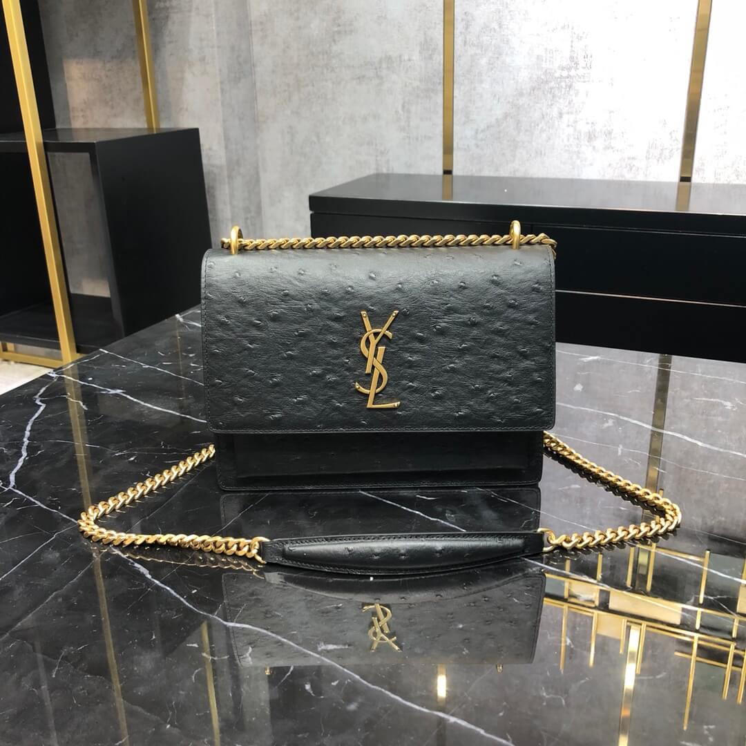 y698567 shoulder bag saint laurent monogram calfskin black 1