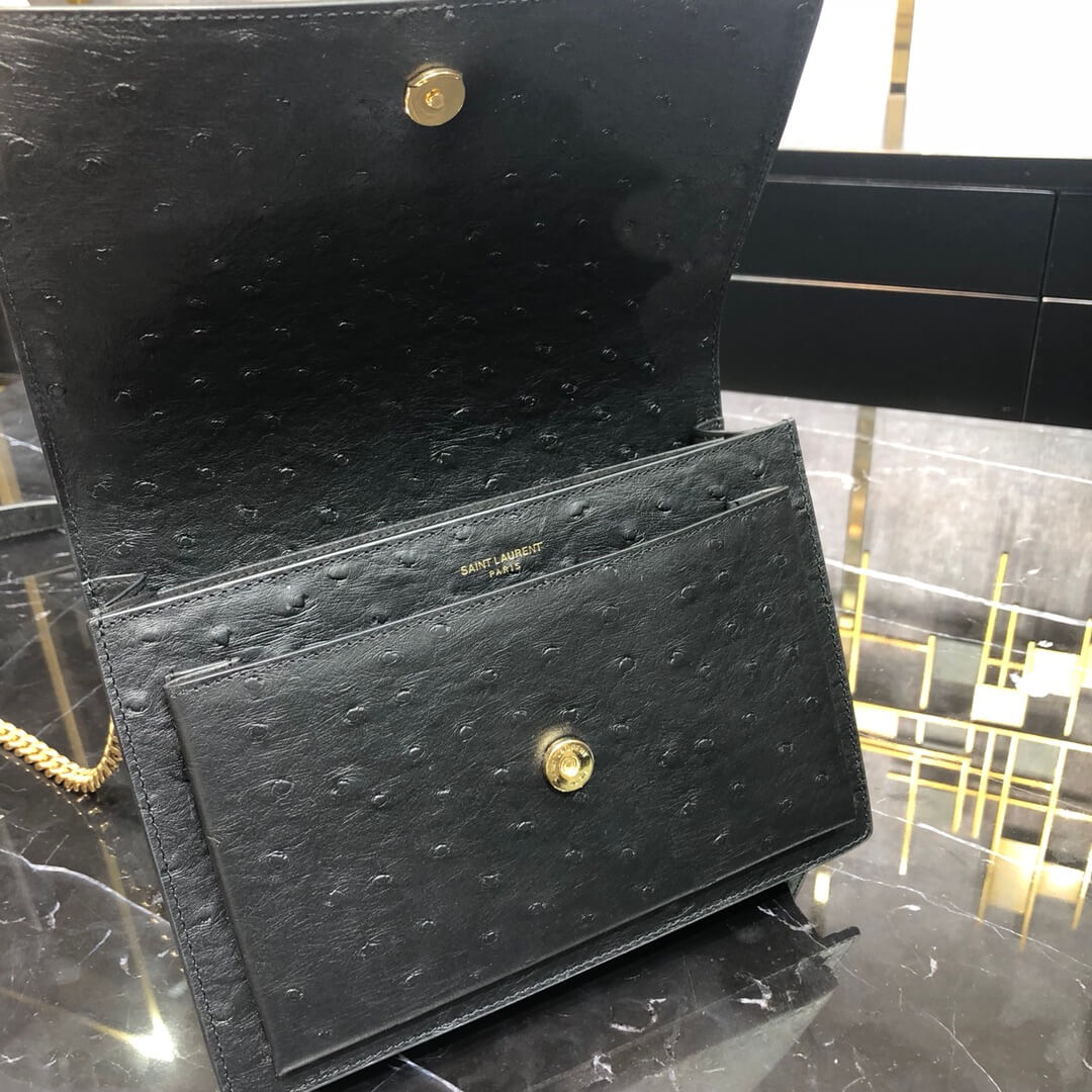 y698567 shoulder bag saint laurent monogram calfskin black 1