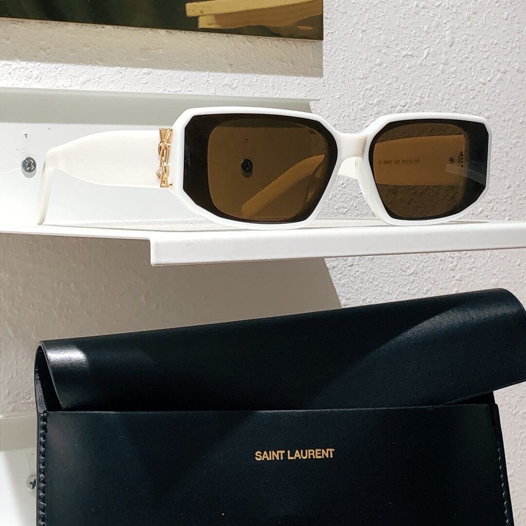 ys l m96 f summer sunglasses small size white black