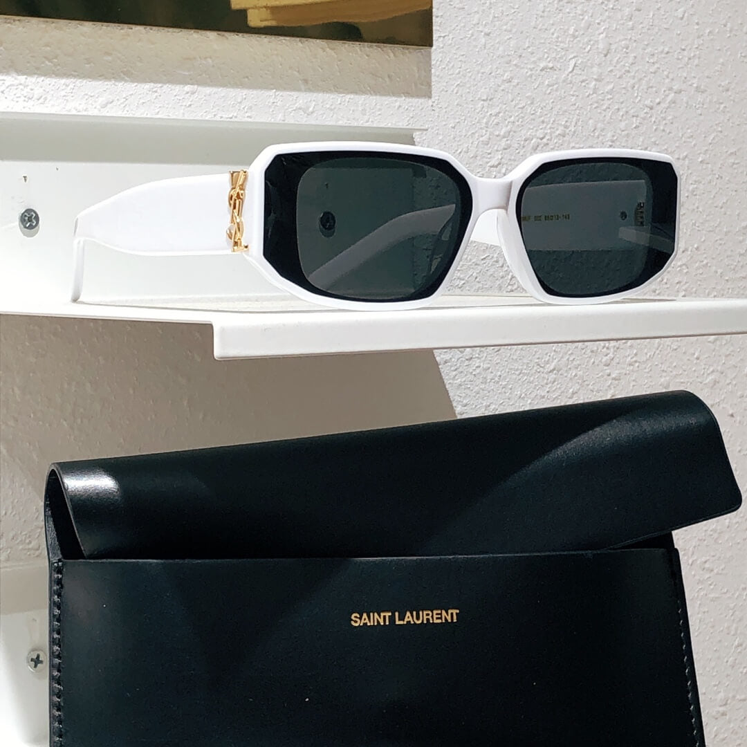 ys l m96 f summer sunglasses small size white black