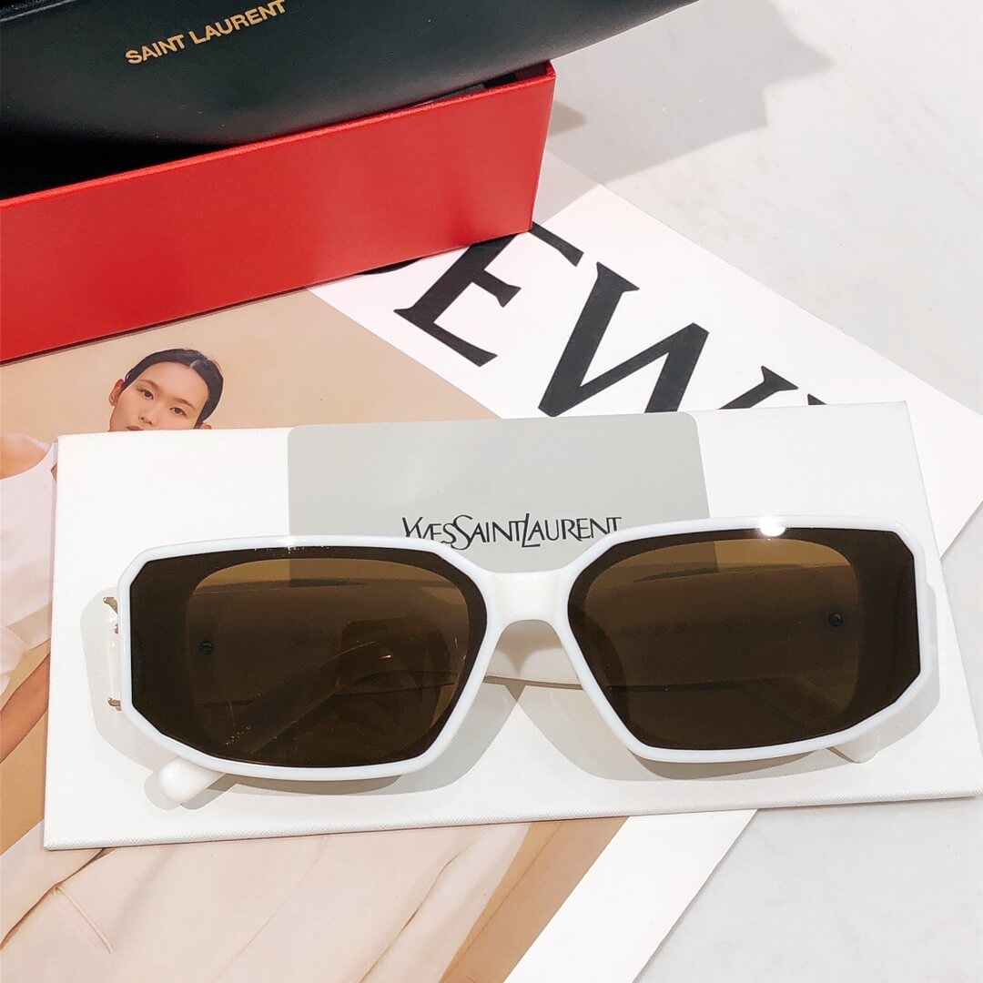 ys l m96 f summer sunglasses small size white black