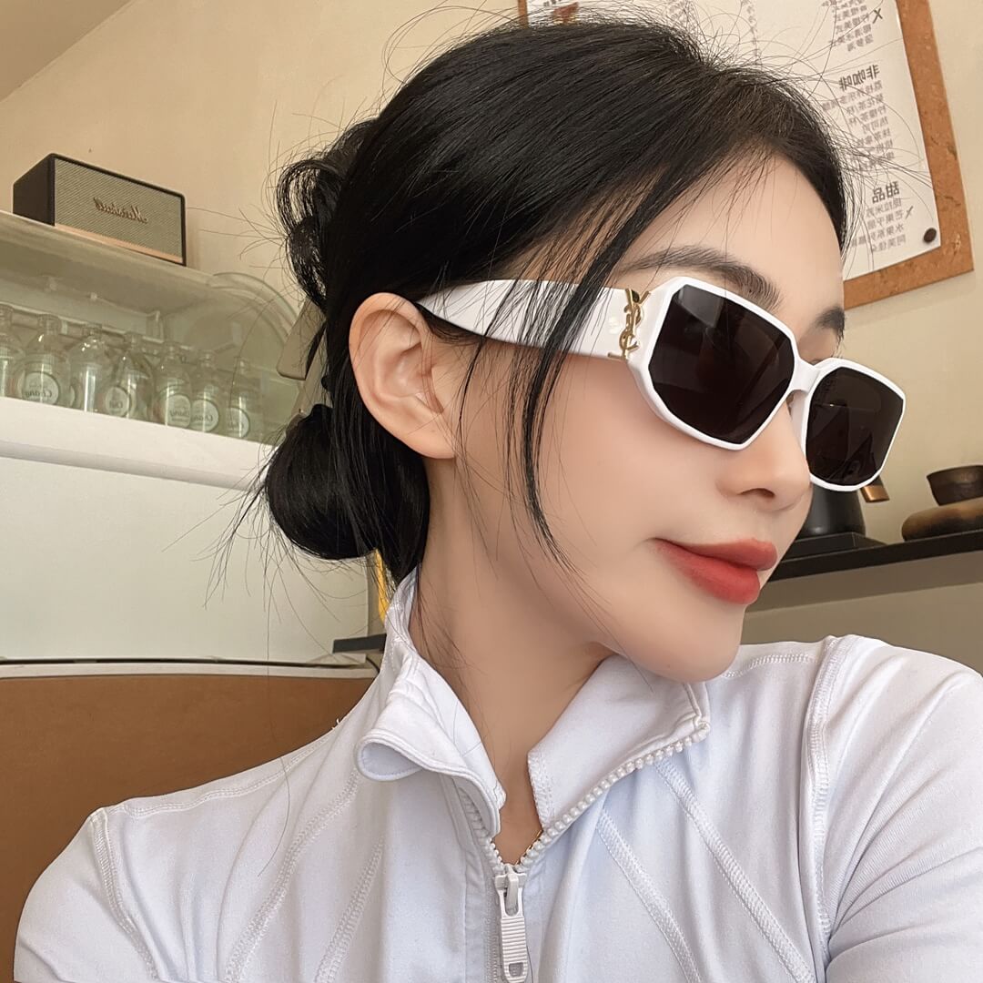ys l m96 f summer sunglasses small size white black