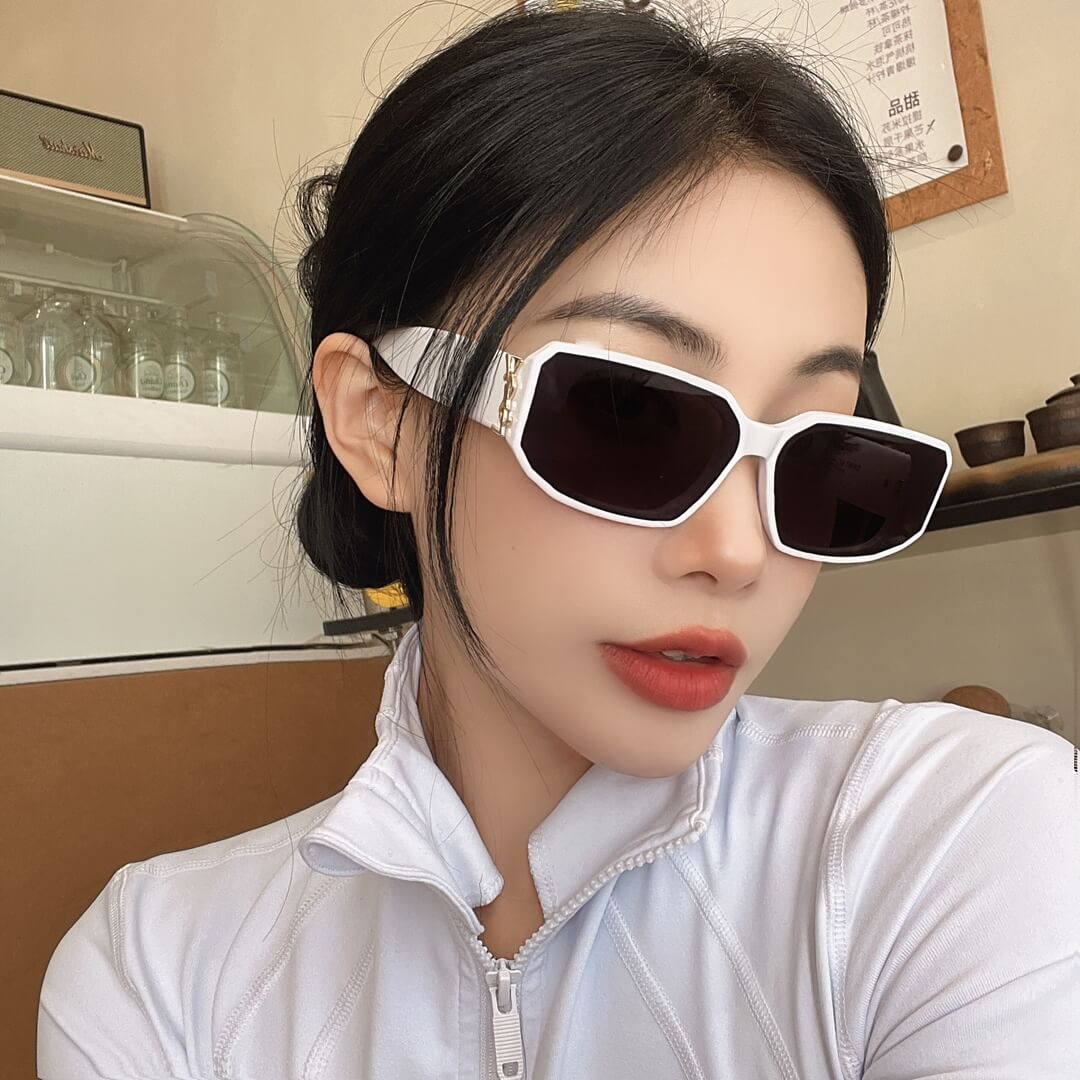 ys l m96 f summer sunglasses small size white black
