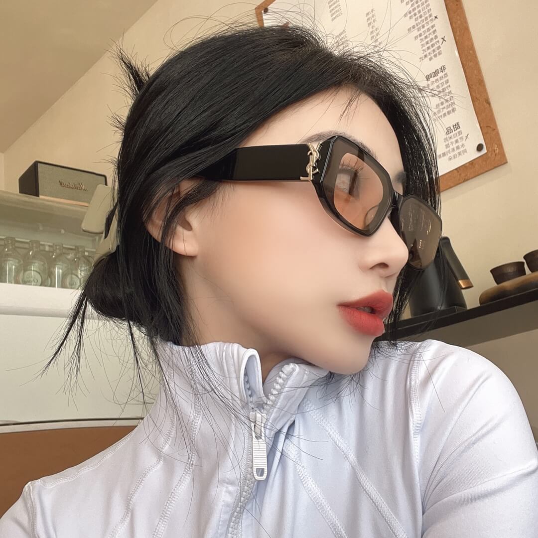 ys l m96 f summer sunglasses small size white black