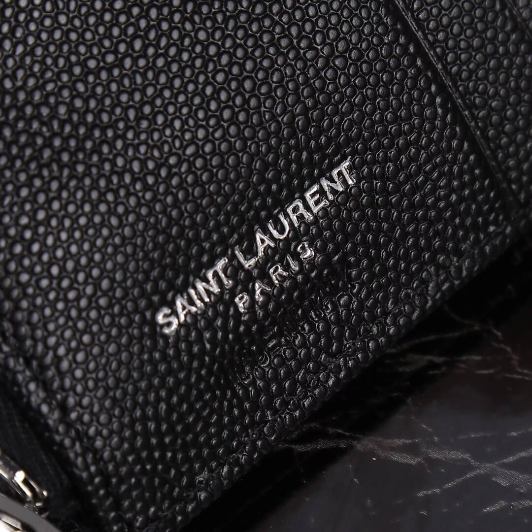 ys l517045 wallet black metallic silver leather free shipping µĸ±±¾