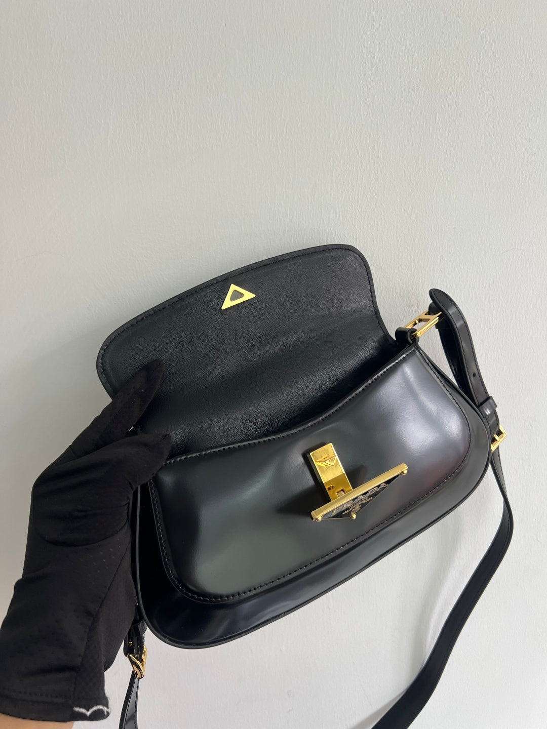Prada 1BD345 Shoulder Bag Black Gold - View 8