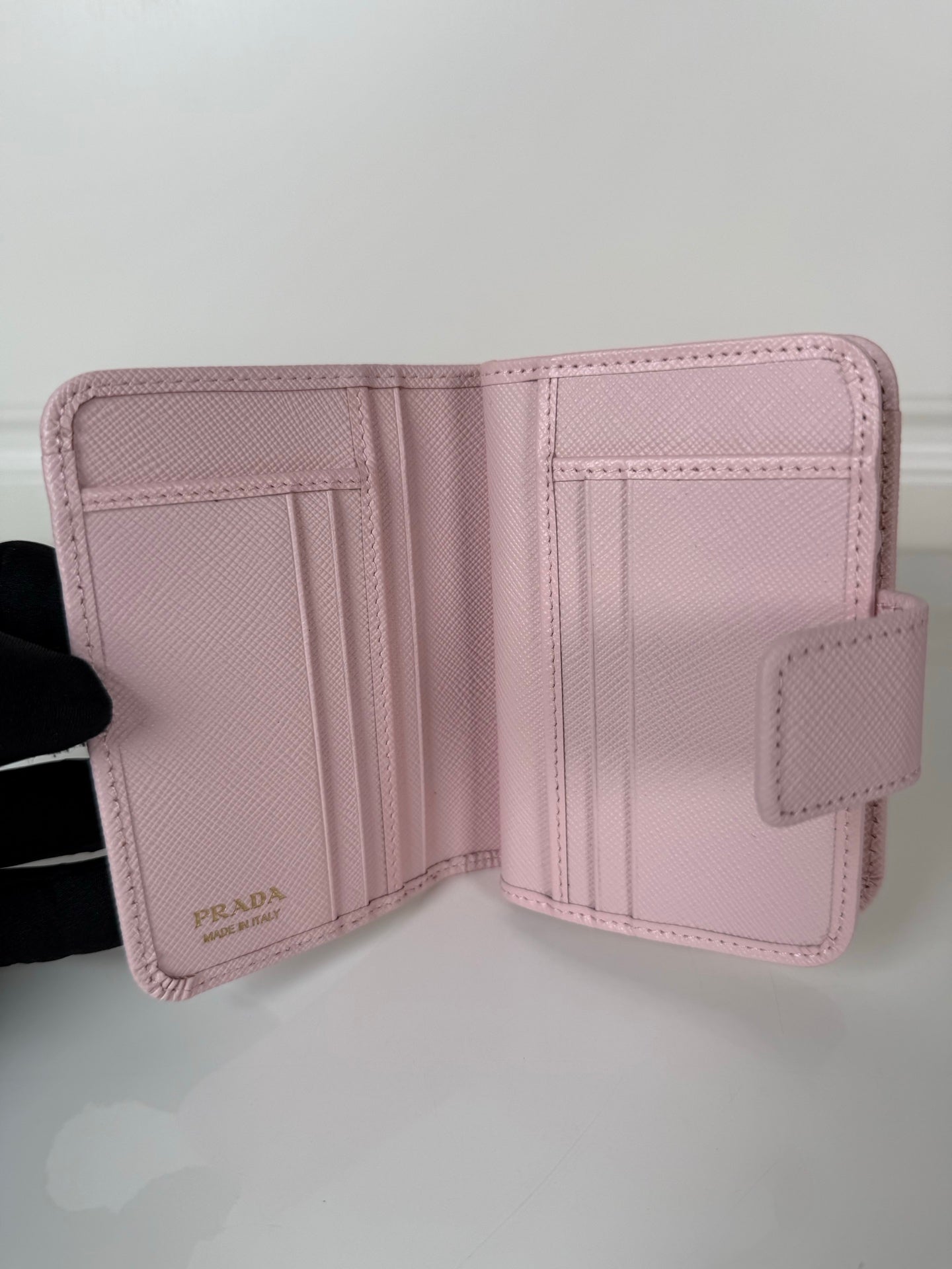 Prada Saffiano Leather Short Wallet Pink 1ML018 - View 4