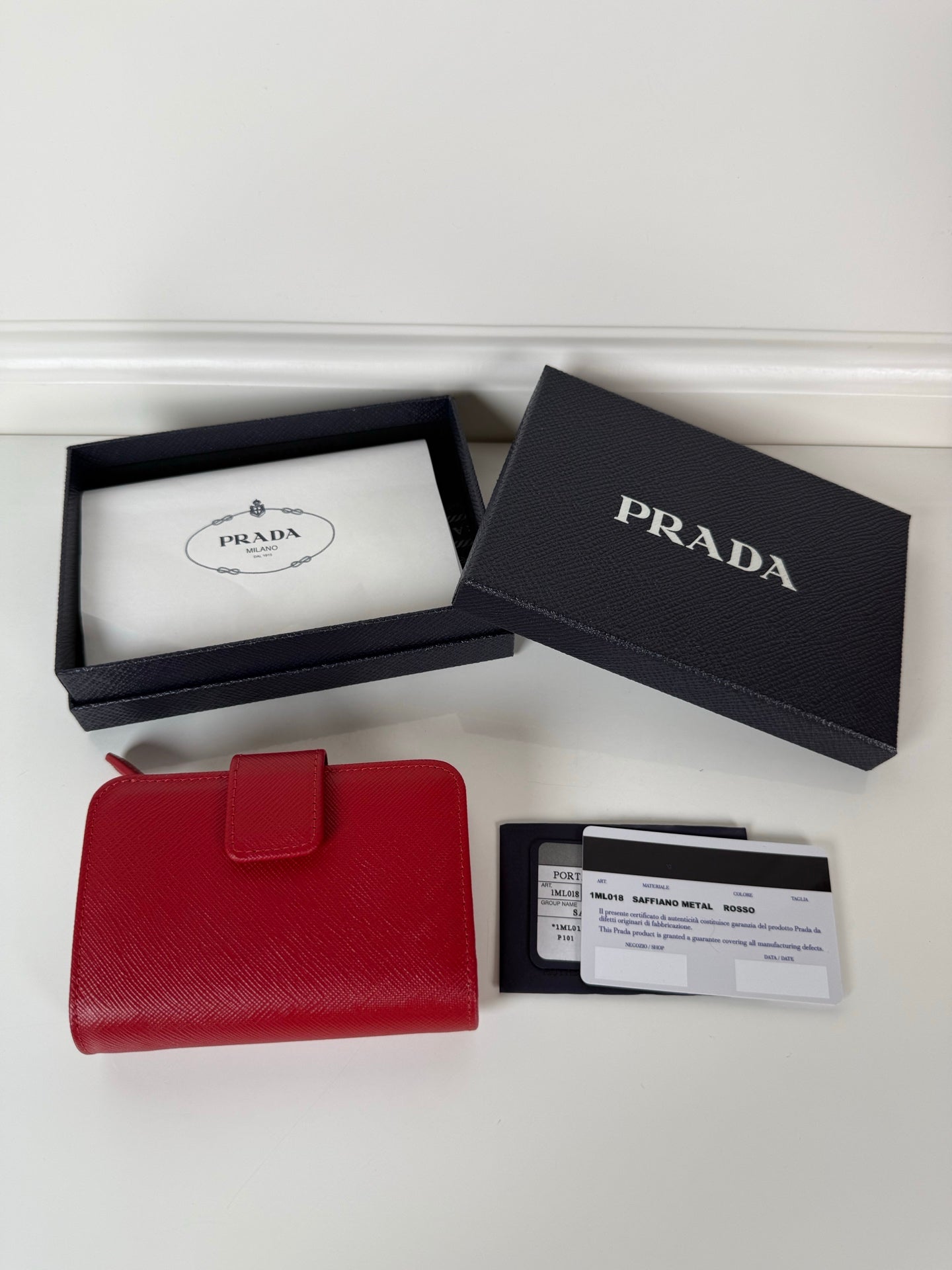 Prada Short Wallet Red 1ML018 - View 8