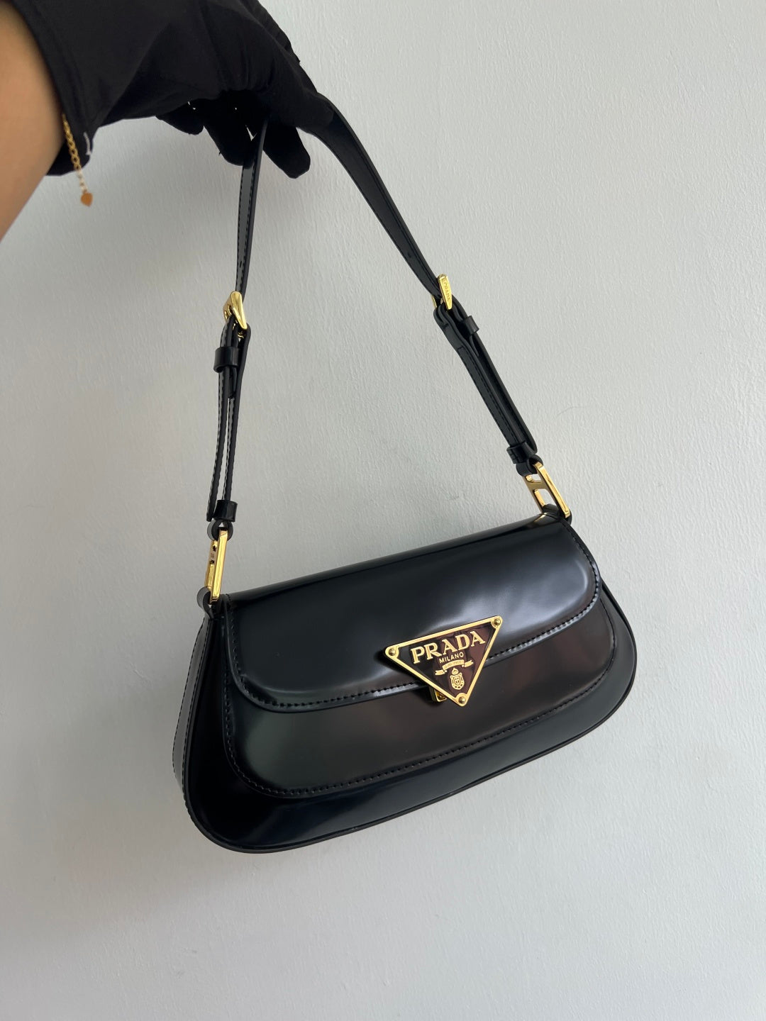 Prada 1BD345 Shoulder Bag Black Gold - View 2