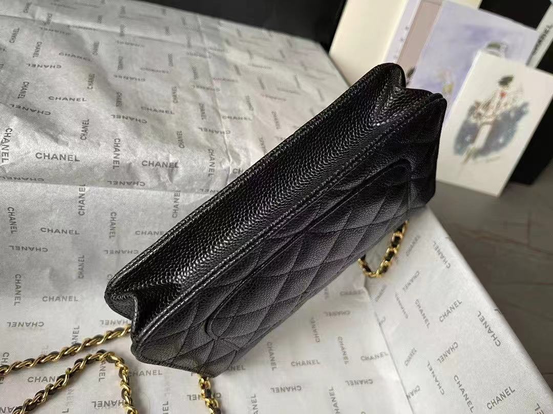 Chanel caviar clossbody bags  black CF WOC 0250