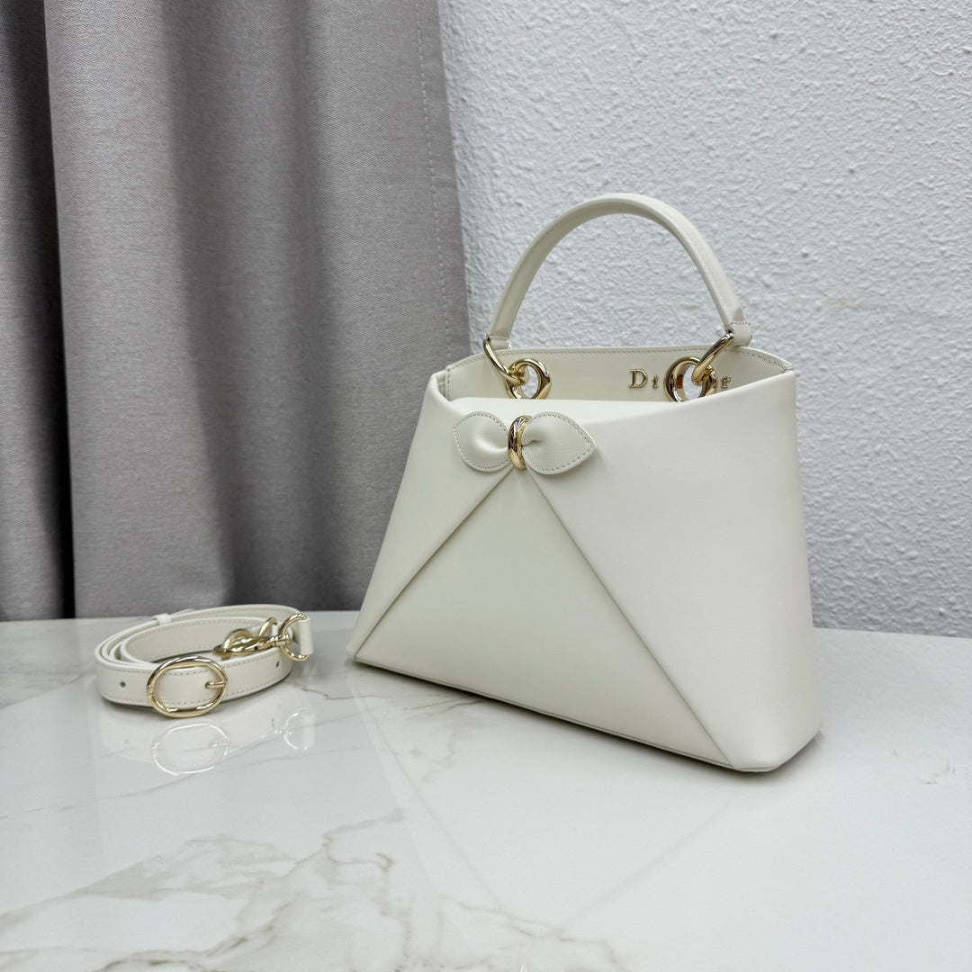 Dior Bow Tote White Hardware DO0737 - Image 3