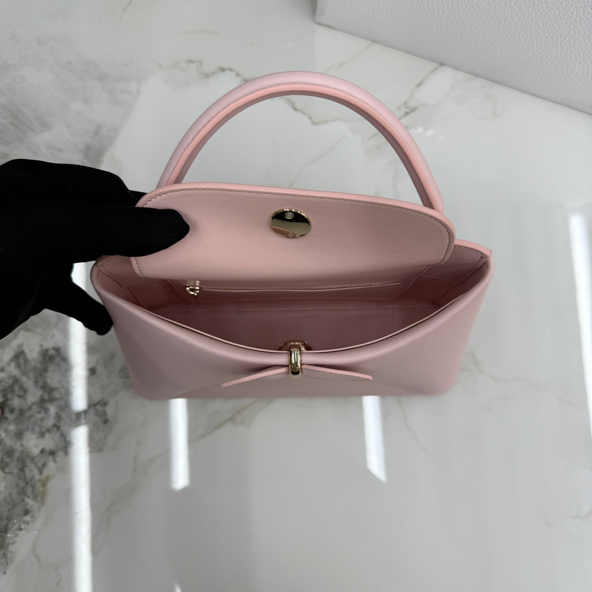 Dior Bow Tote Pink Gold Hardware DO0737 - Image 8