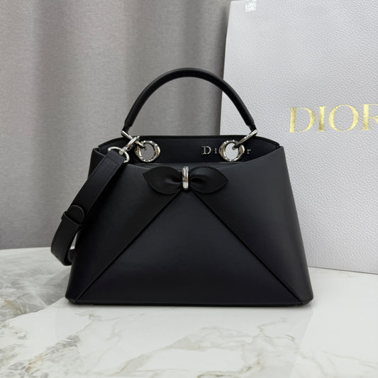 Dior Bow Tote Black Silver Hardware DO0737 - Image 1
