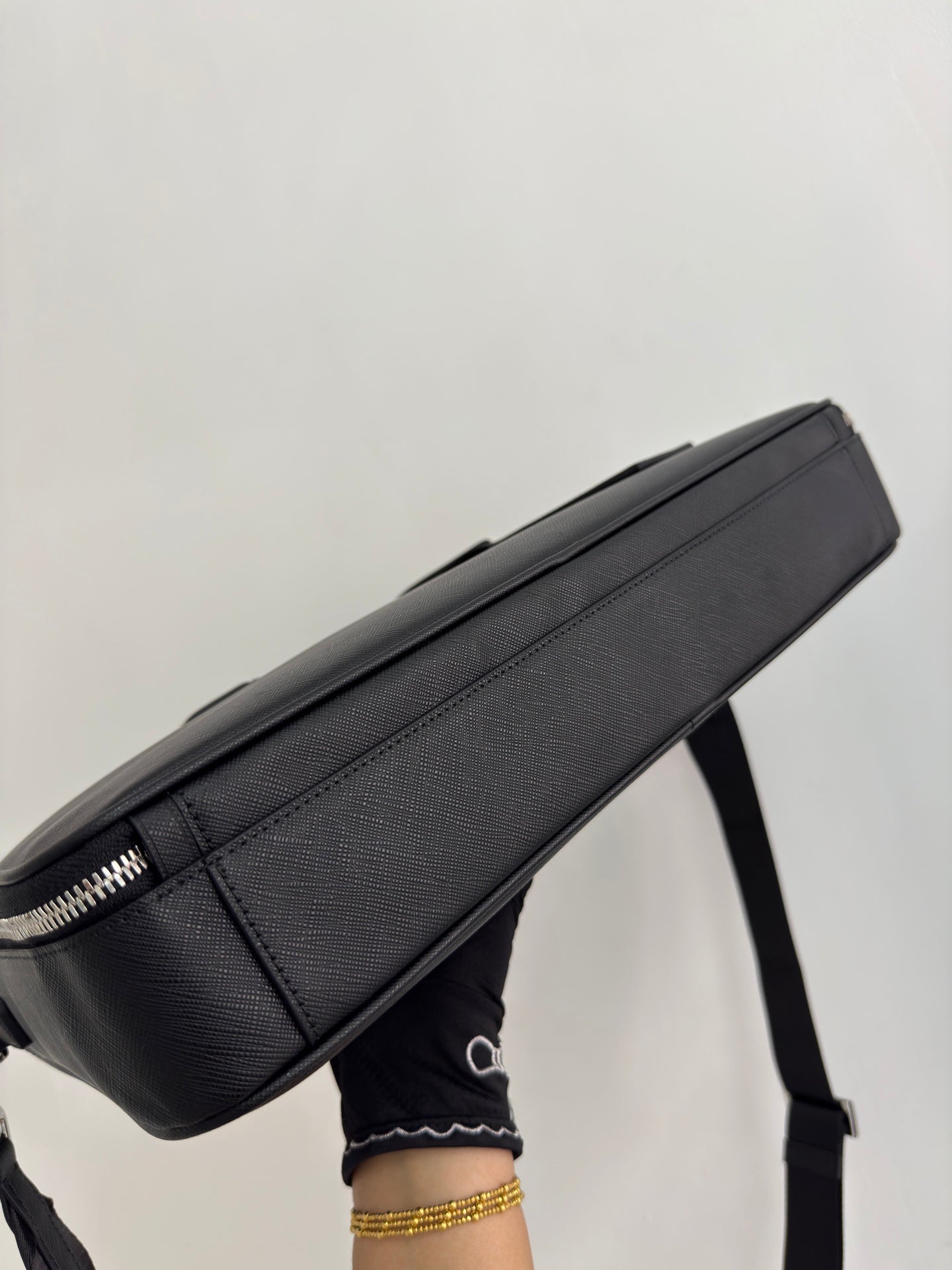 Prada Double Briefcase 2VE022 Black - View 6