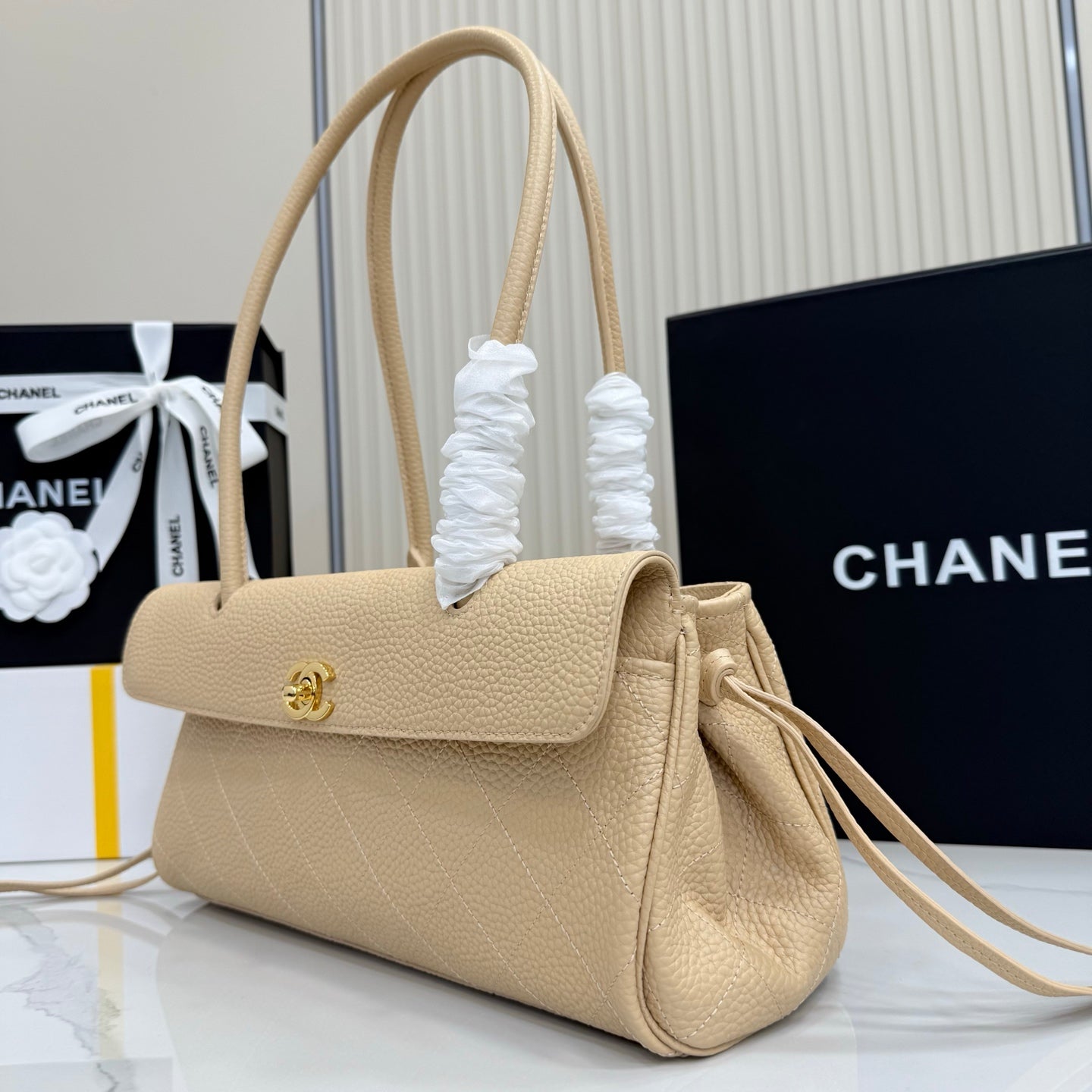 Chanel 26S Flap Bag Apricot Calfskin AS6288