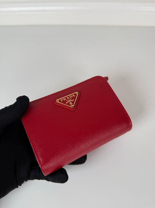 Prada Short Wallet Red 1ML018 - View 1