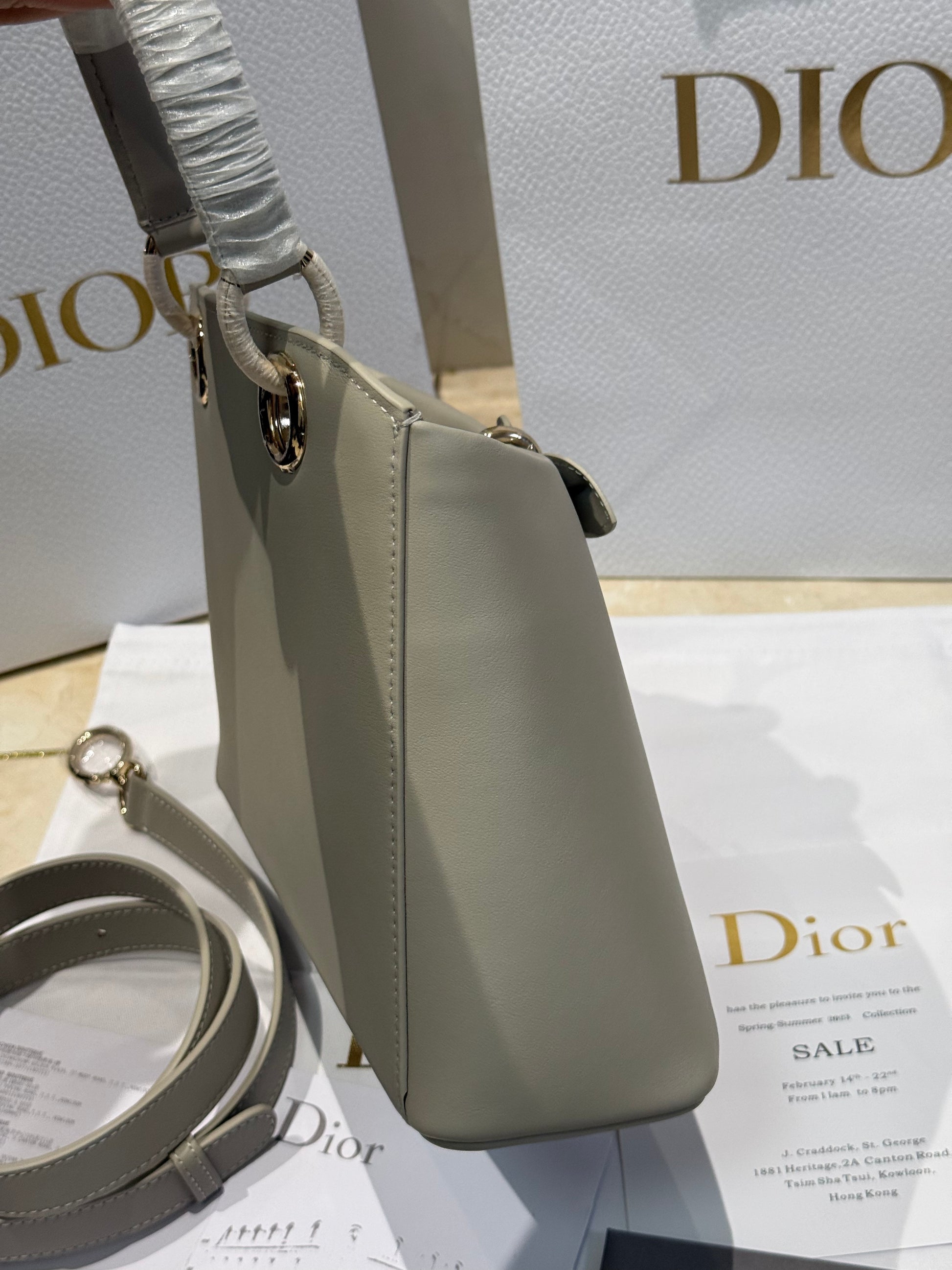 Dior Bow Tote Grey Gold Hardware DO0737 - Image 15