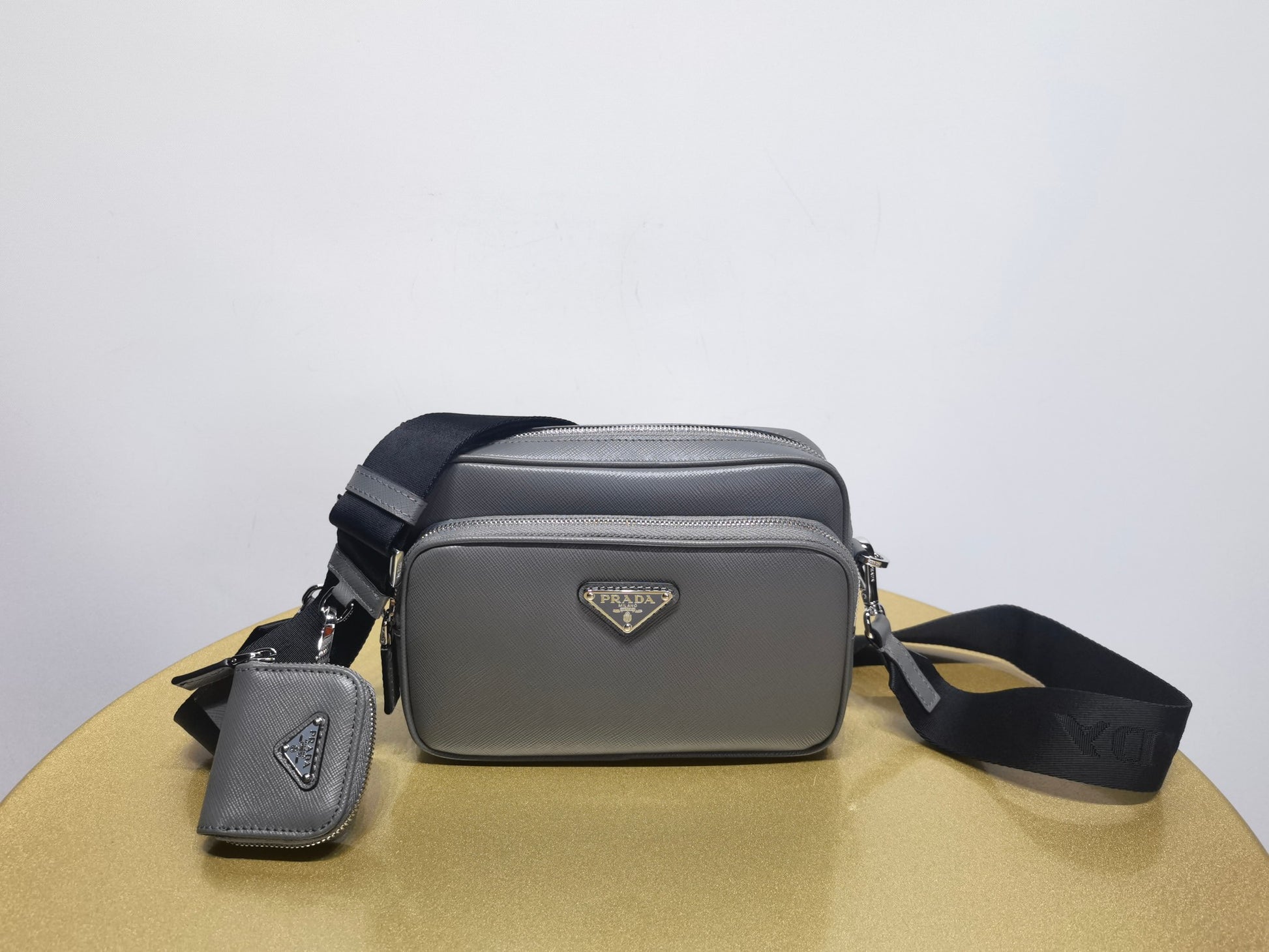 Prada Saffiano Shoulder Bag 2VH170 Black - View 7