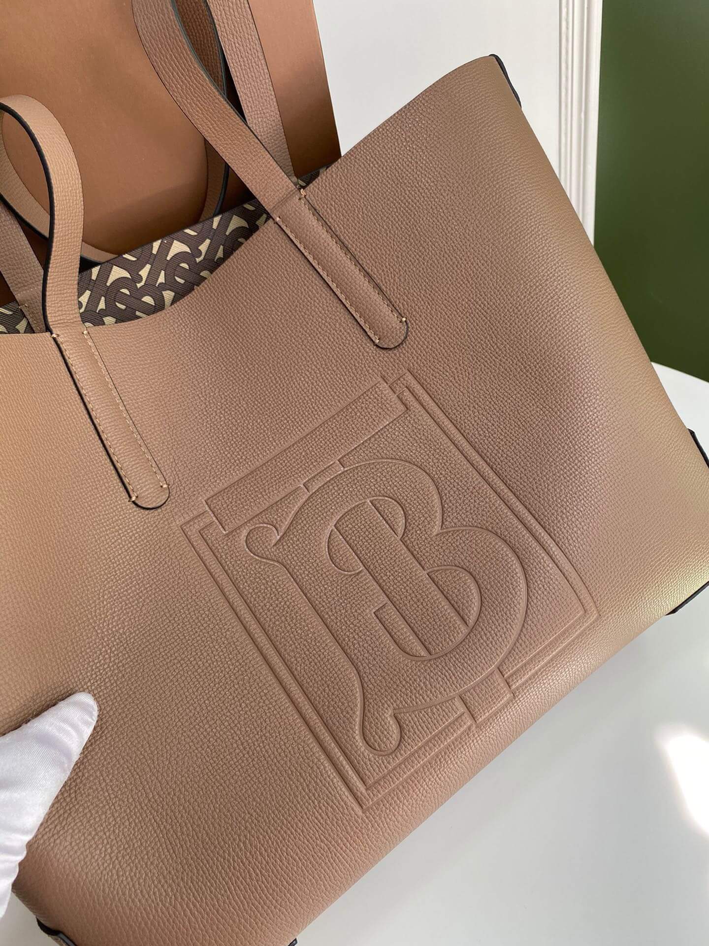 bur tote bag handbag brown cowhide 550678 for 2022