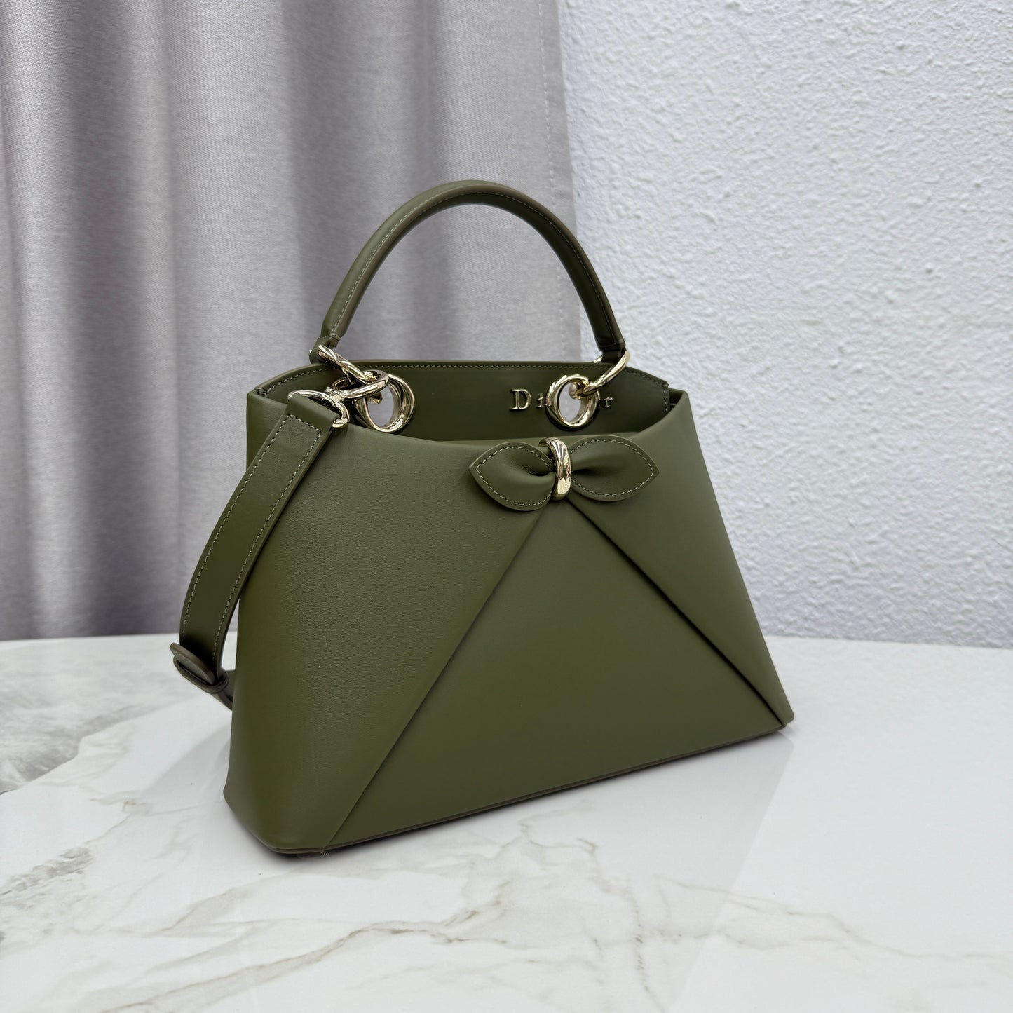 Dior Bow Tote Military Green Hardware DO0737 - Image 2