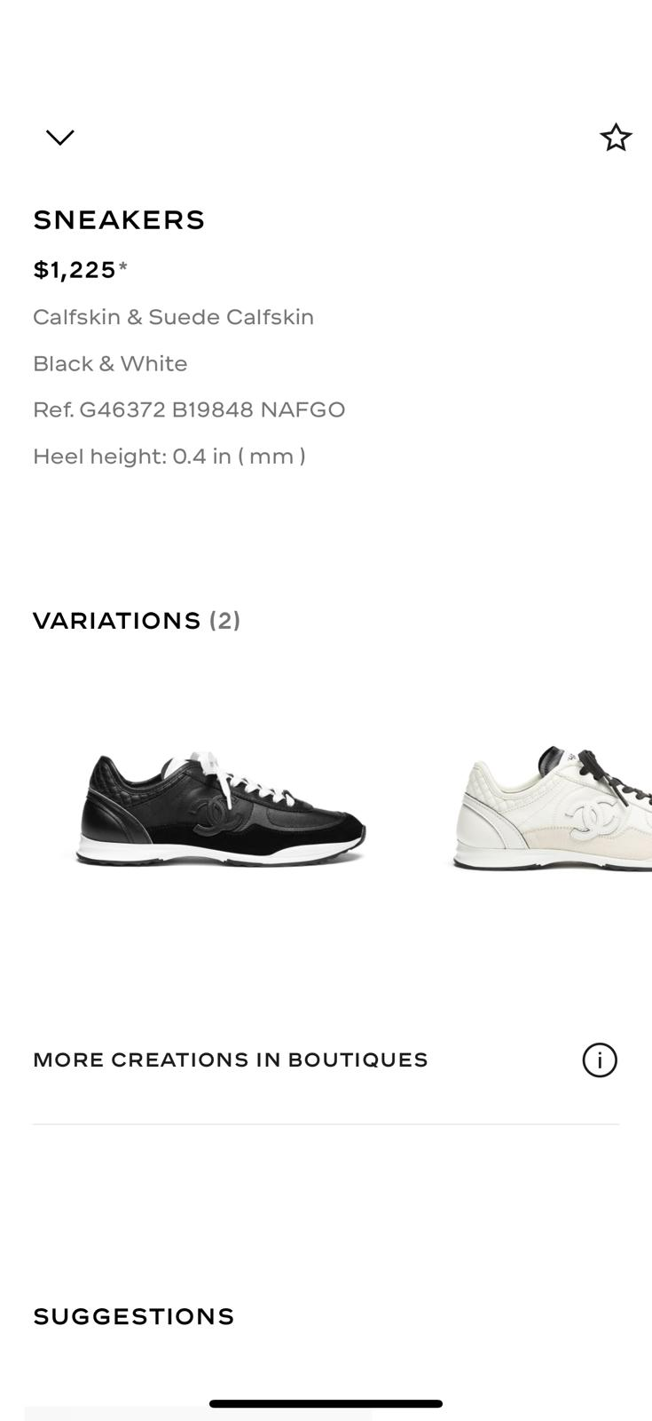 CHA SNEAKERS Calfskin Suede Calfskin Black B19848