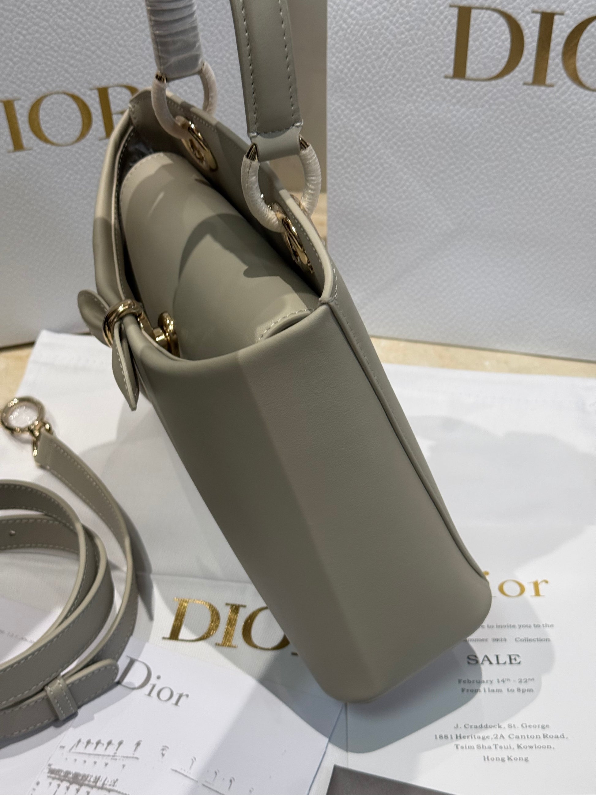 Dior Bow Tote Grey Gold Hardware DO0737 - Image 13