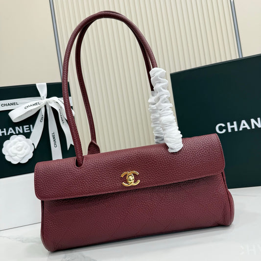 Chanel 26S Flap Bag Burgundy Calfskin AS6288