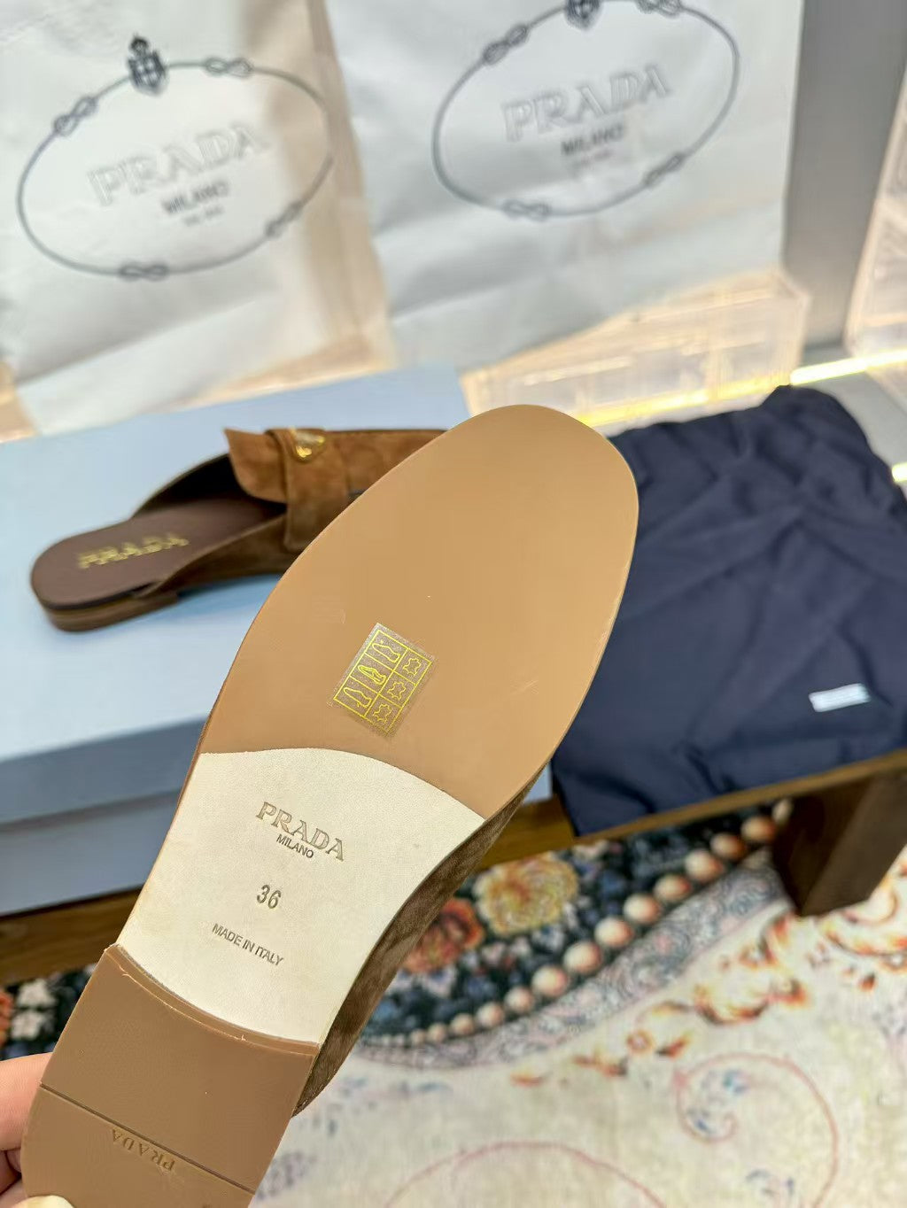 PRADA Suede sandals Brown XM09101