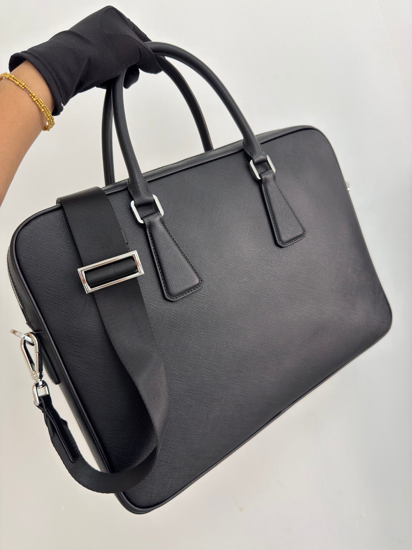 Prada Double Briefcase 2VE022 Black - View 2