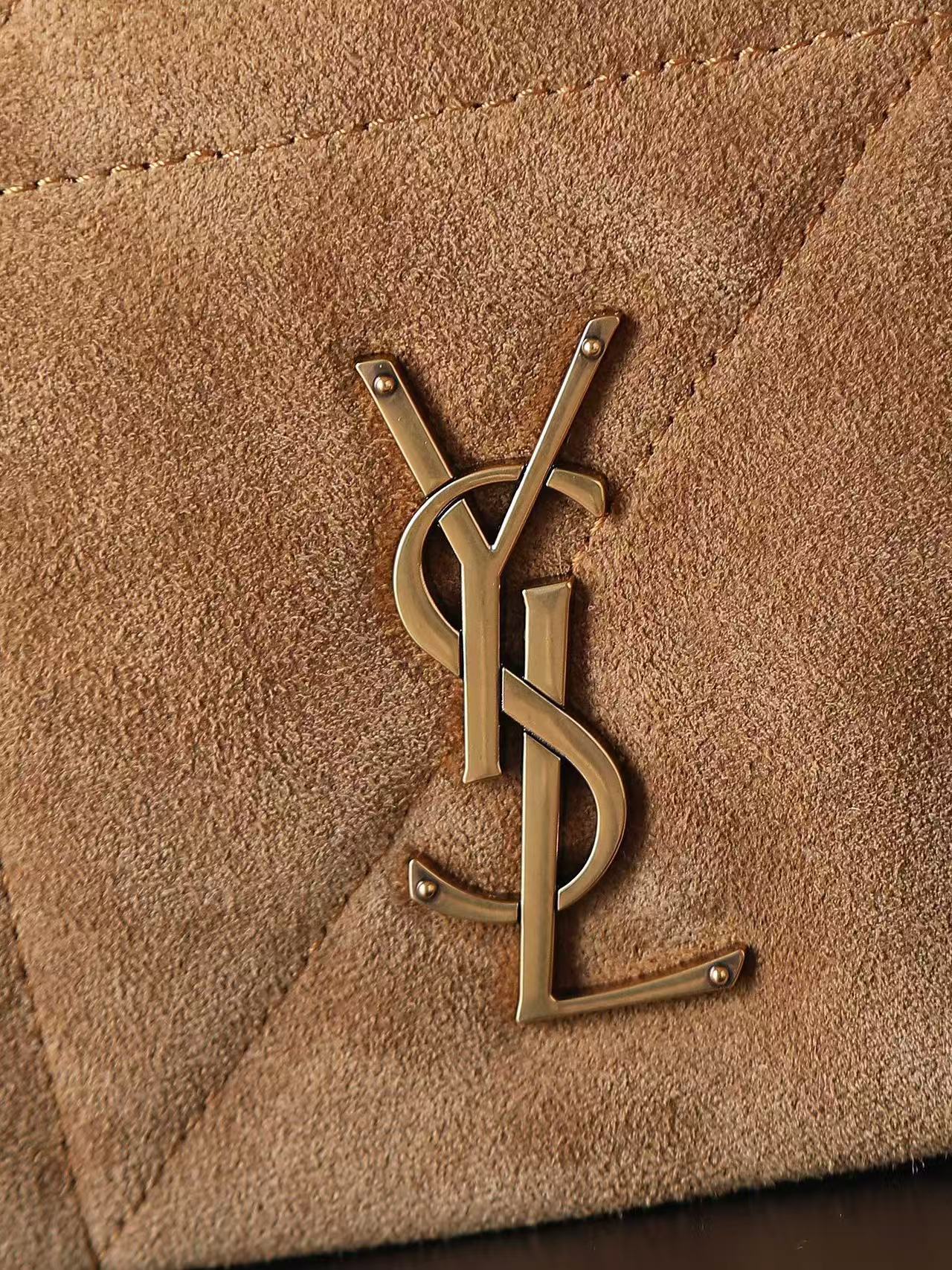 YSL Solferino suede underarm bag KT12193 Brown