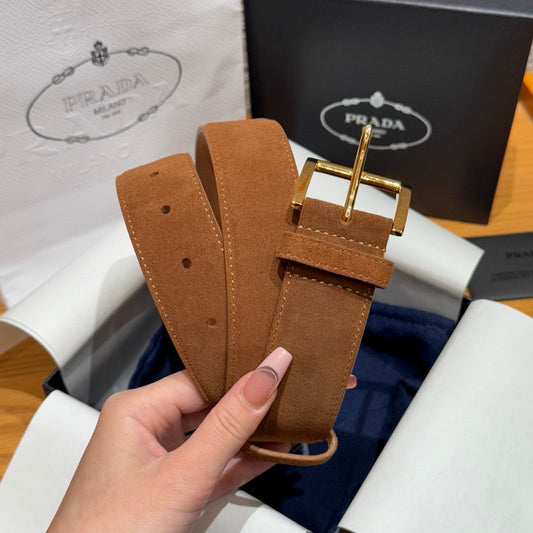 PRADA Suede Belt Brown ANA09101