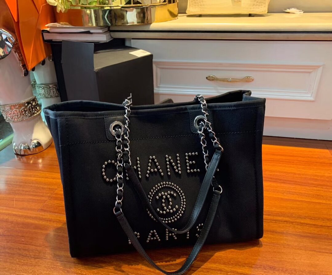 cha beach bag shopping bag 30cm 26cm black