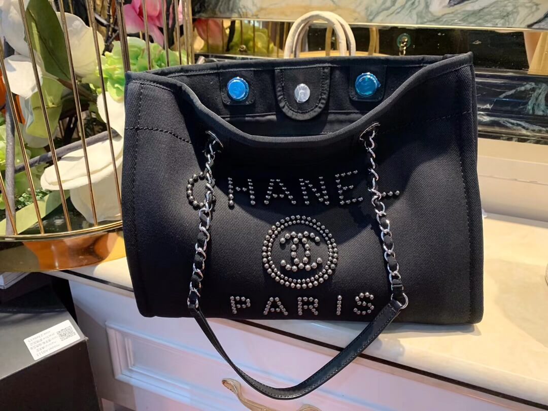 cha beach bag shopping bag 30cm 26cm black