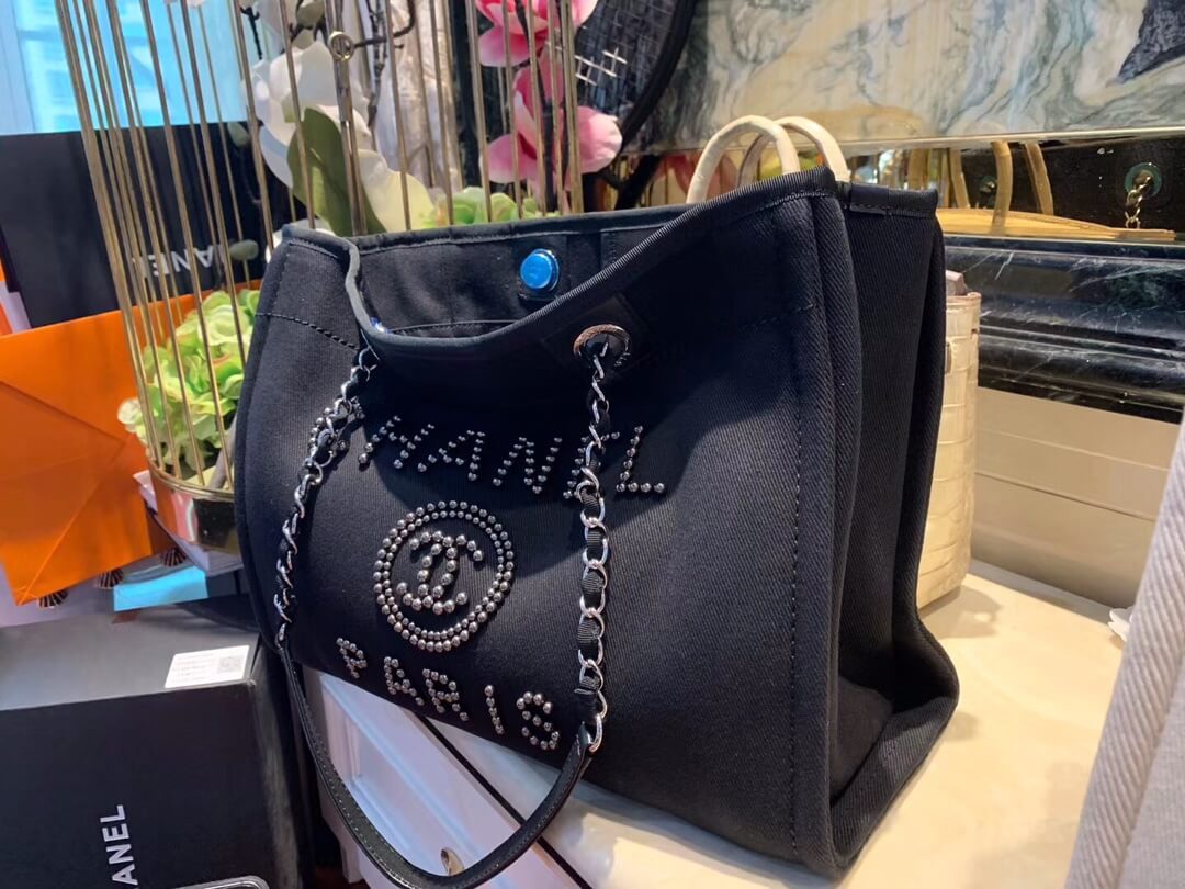 cha beach bag shopping bag 30cm 26cm black