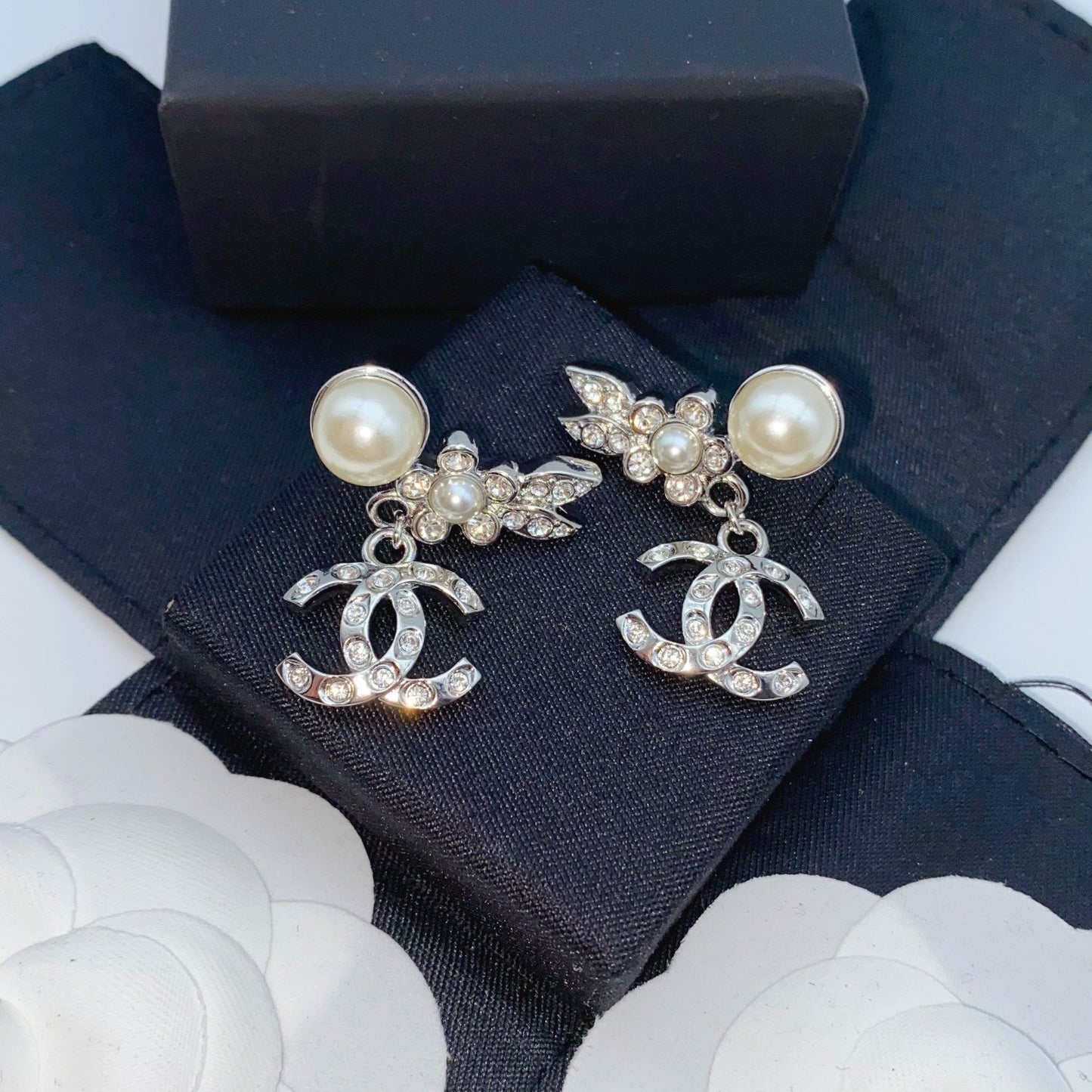 cha cc earrings brilliant starry sky design light gold free shipping
