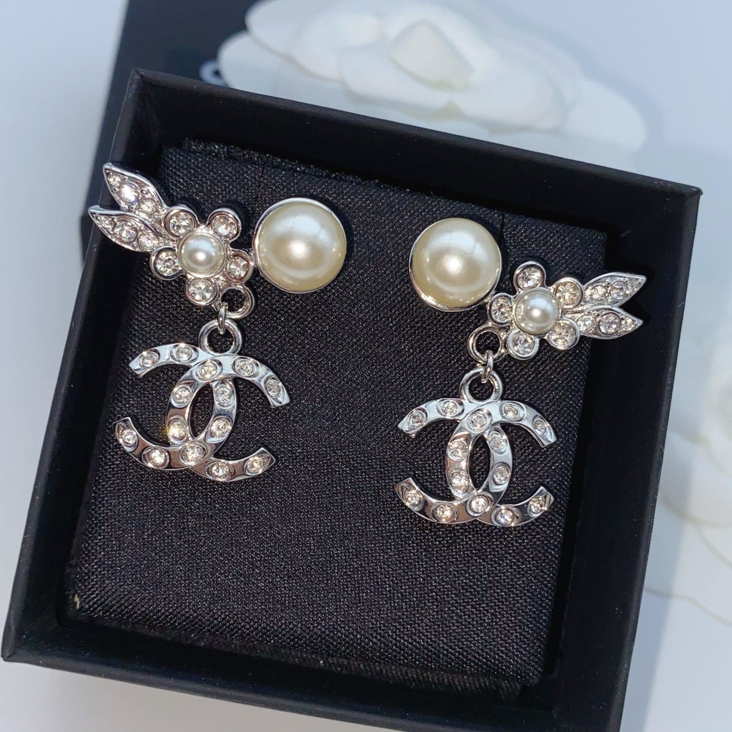 cha cc earrings brilliant starry sky design light gold free shipping