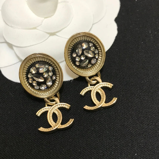 cha cc earrings pale gold free shipping 1