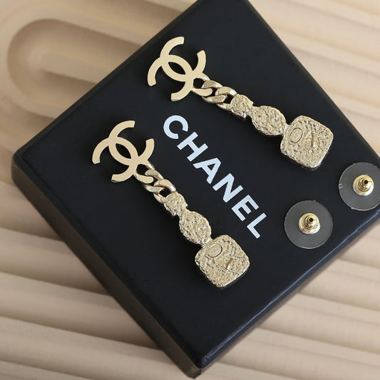 cha cc earrings pale gold free shipping
